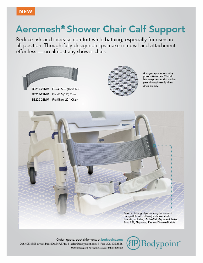 Shower Chair Calf Support Sell Sheet
